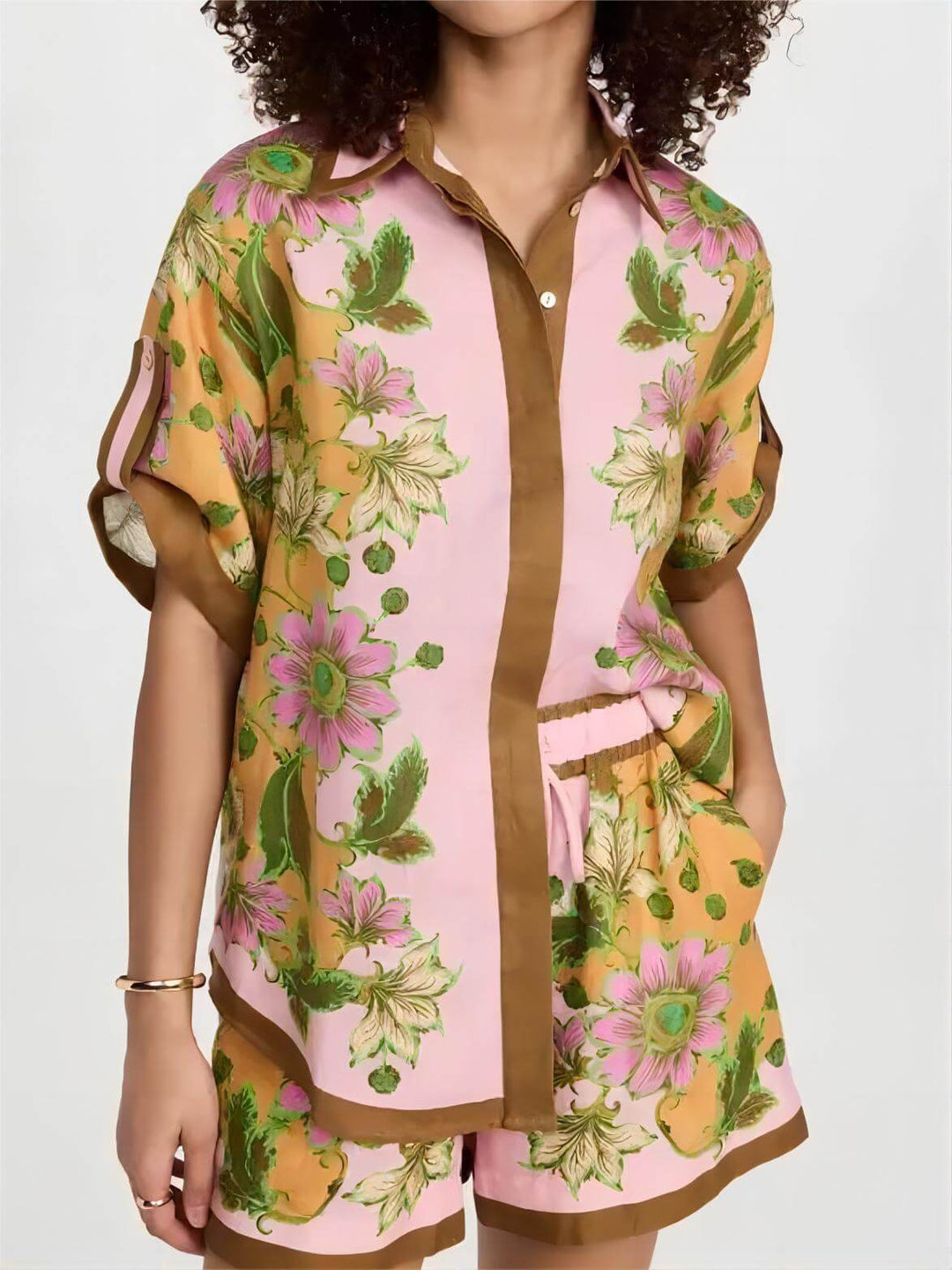 Retro Floral Loose Short Set