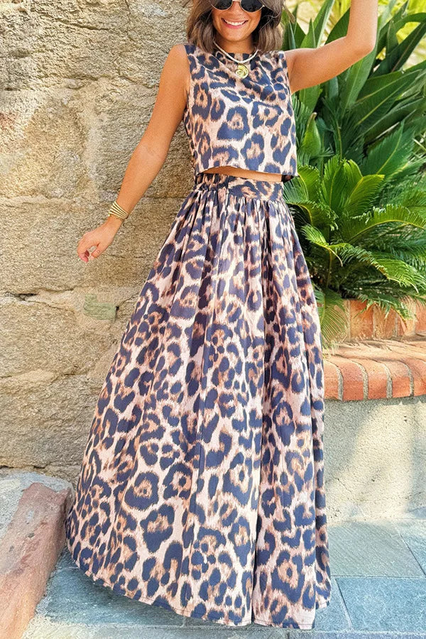 Trend Leopard Print Two-Piece Set