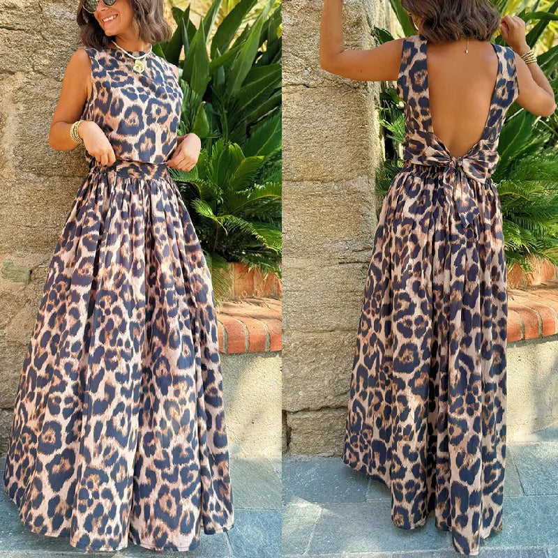 Trend Leopard Print Two-Piece Set