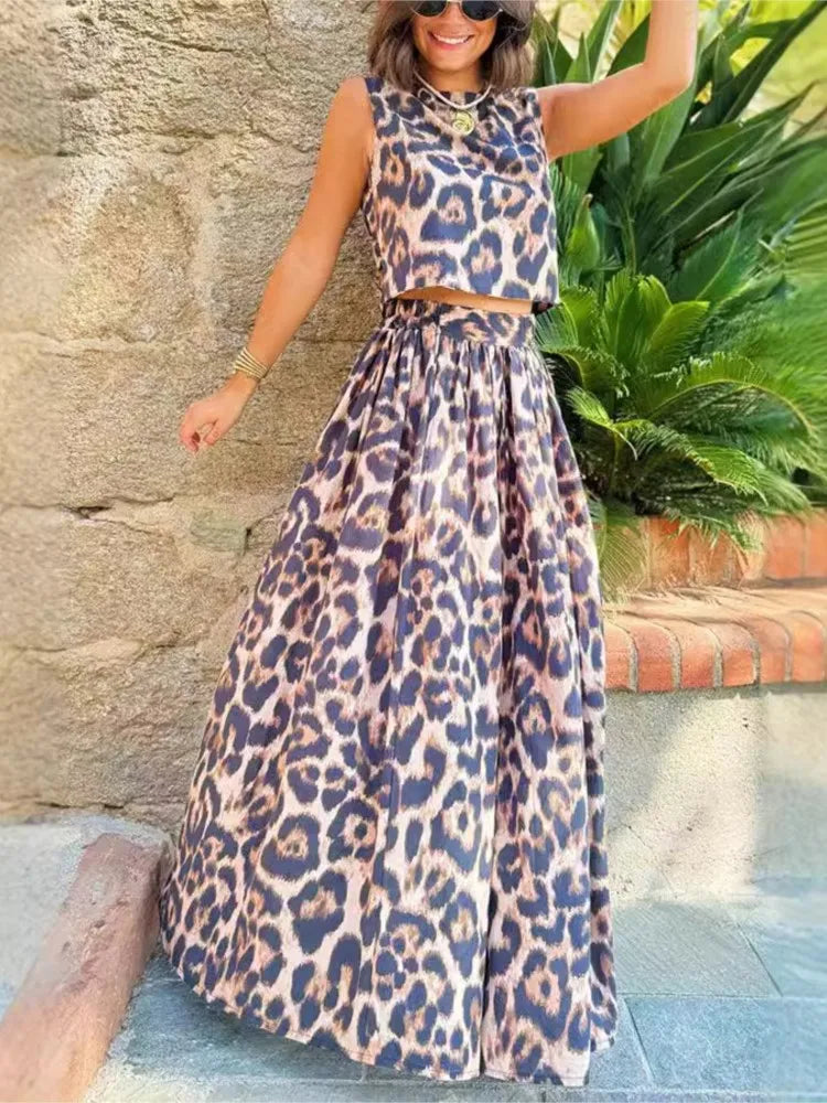 Trend Leopard Print Two-Piece Set