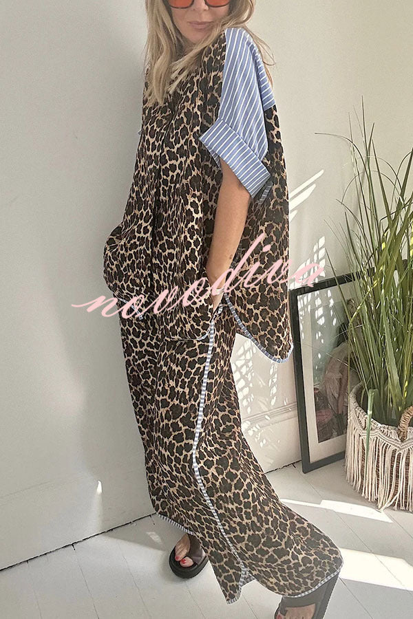 Comfortable Leopard Stripes Set