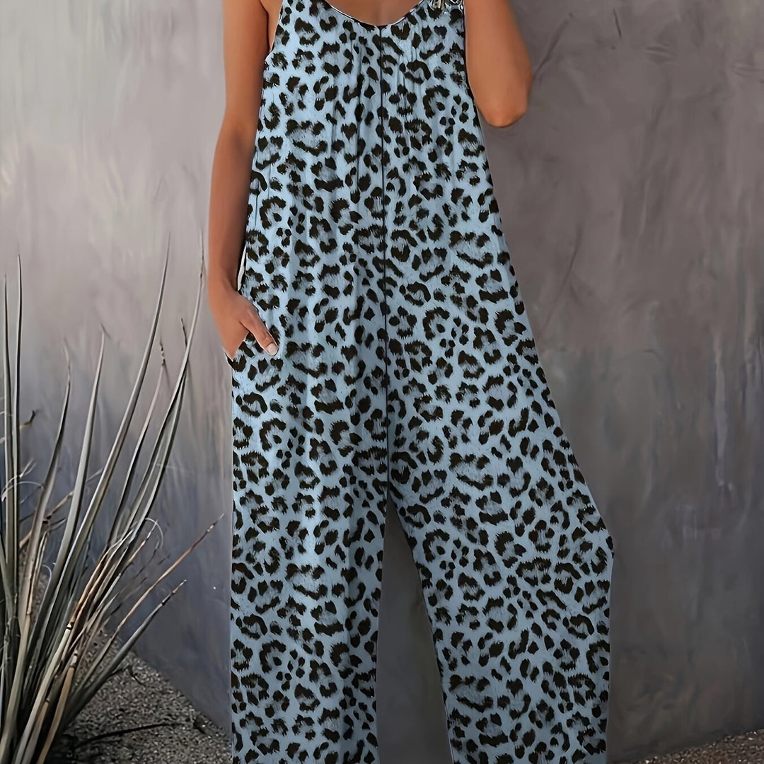 Leopard Print Cami Jumpsuit