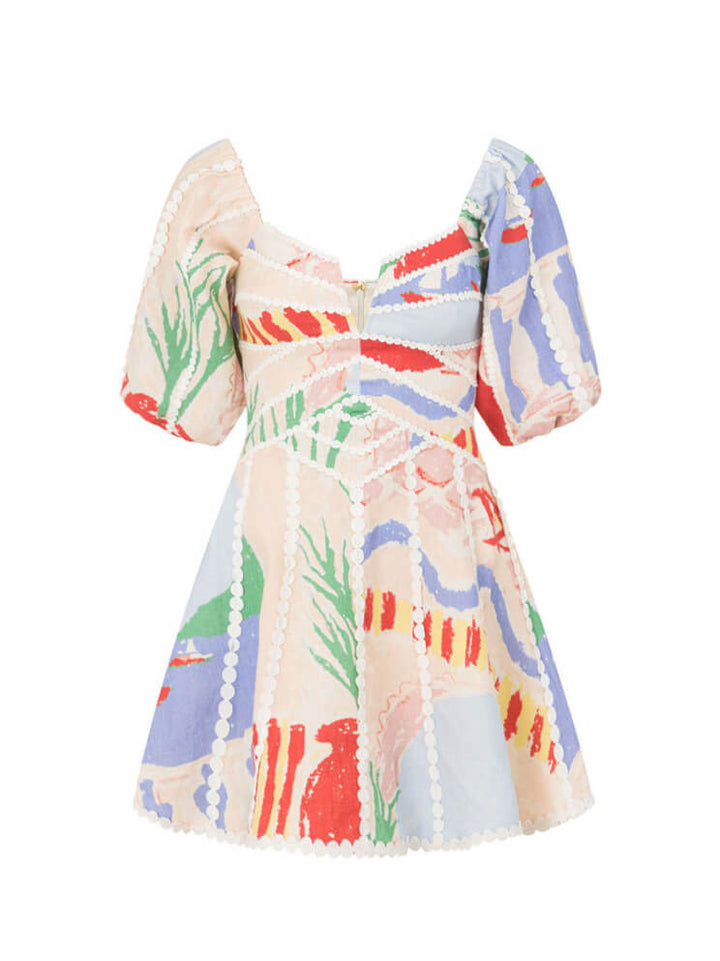 Modern Mini Dress with Floral Print