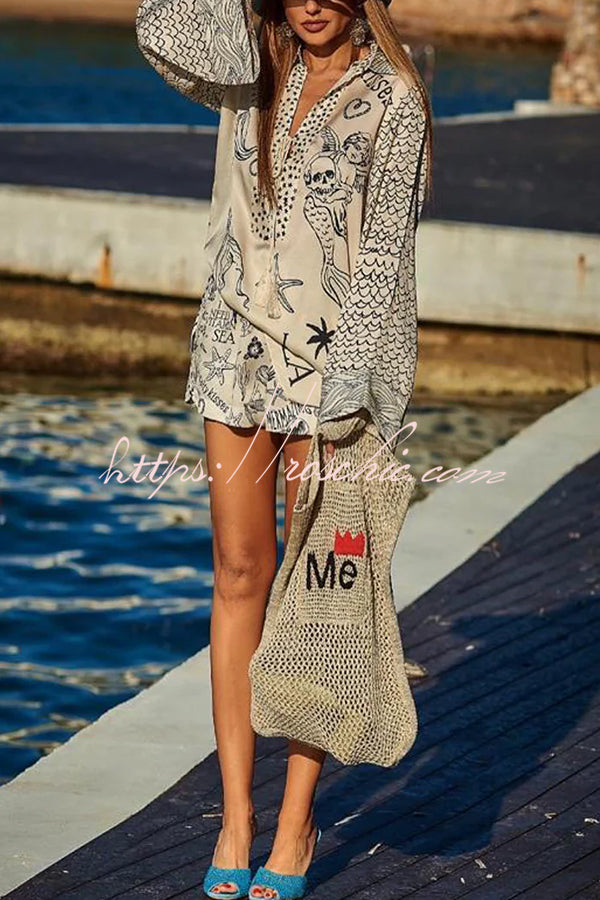 Live By Water Satin Two-Piece Set
