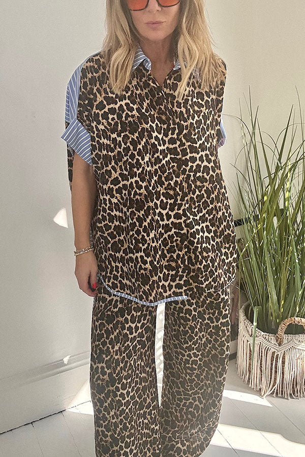 Comfortable Leopard Stripes Set