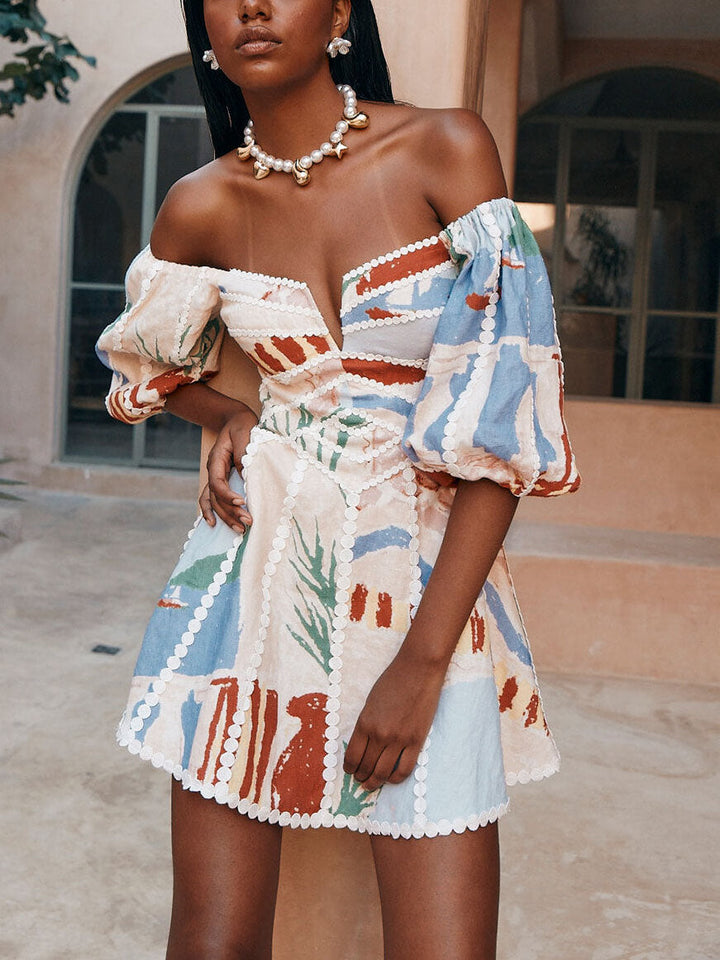 Modern Mini Dress with Floral Print