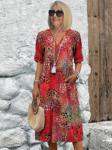 Isabeau | Printed Midi Dress