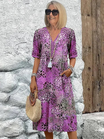 Isabeau | Printed Midi Dress