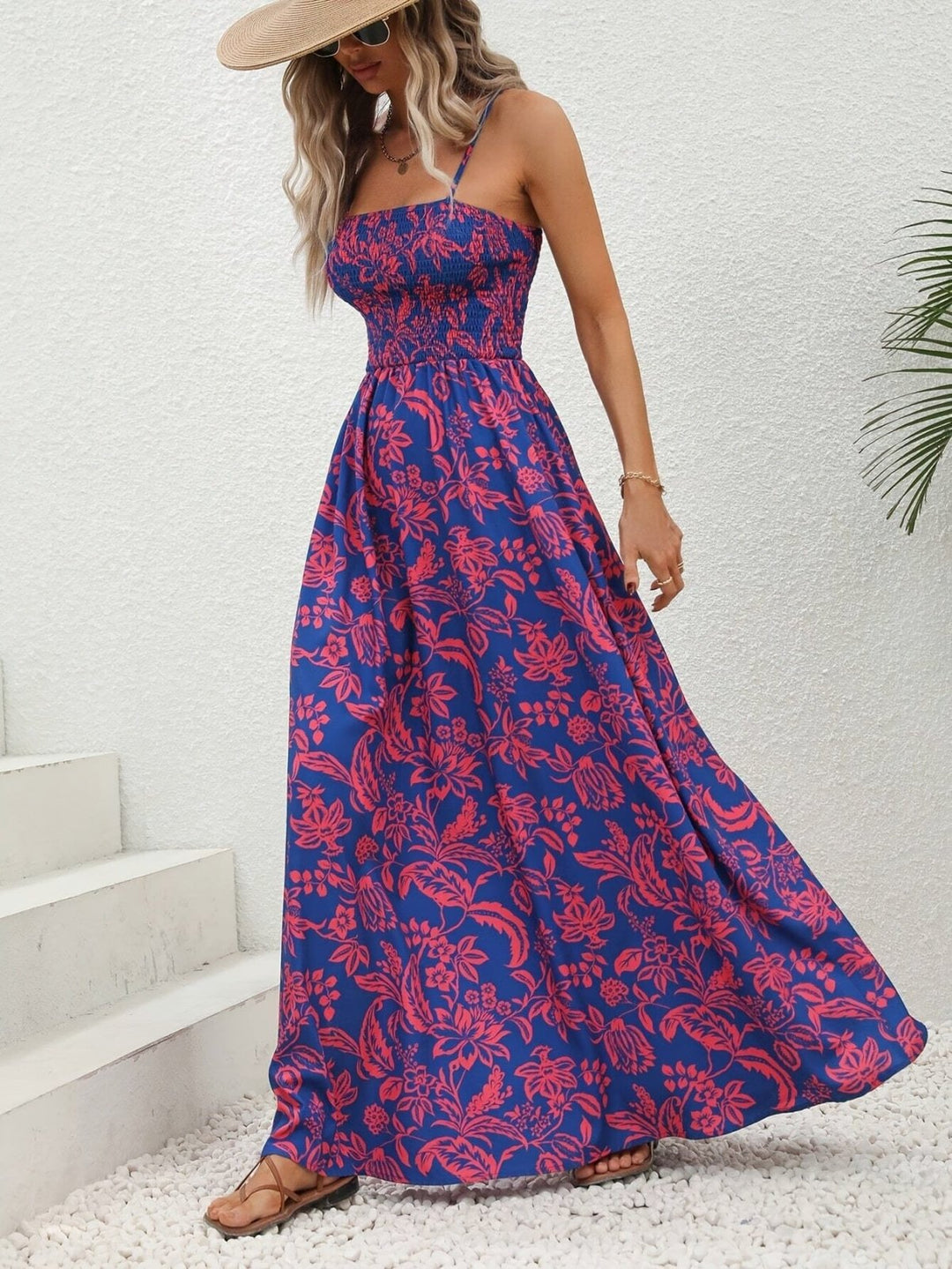 Emma™ | Floral Print Gathered Cami Dress