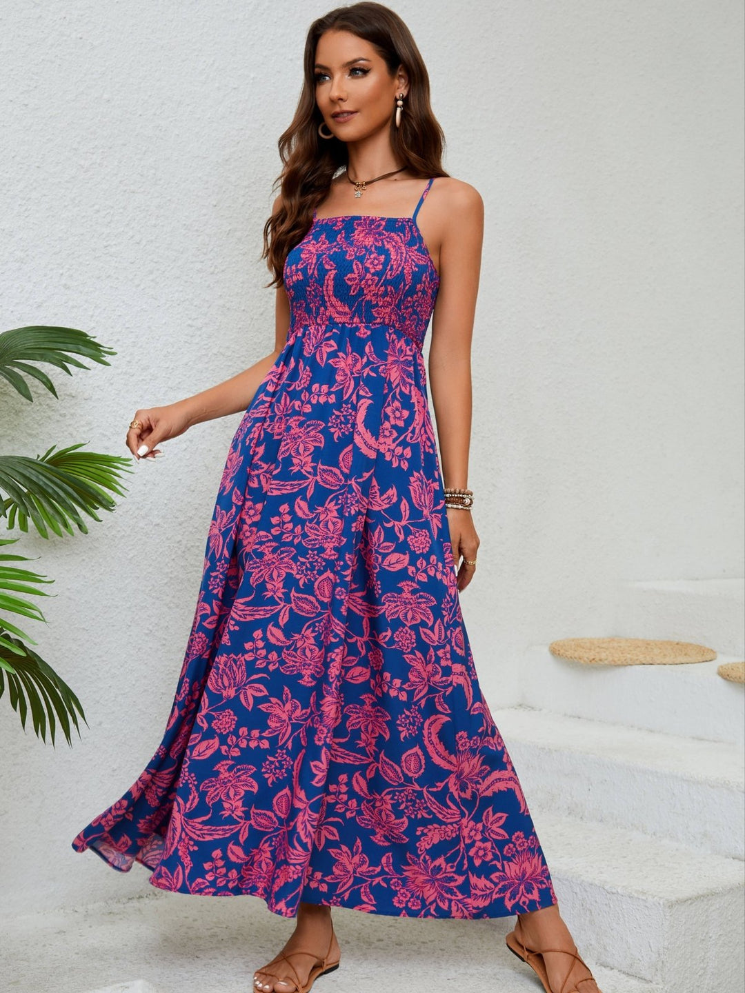 Emma™ | Floral Print Gathered Cami Dress