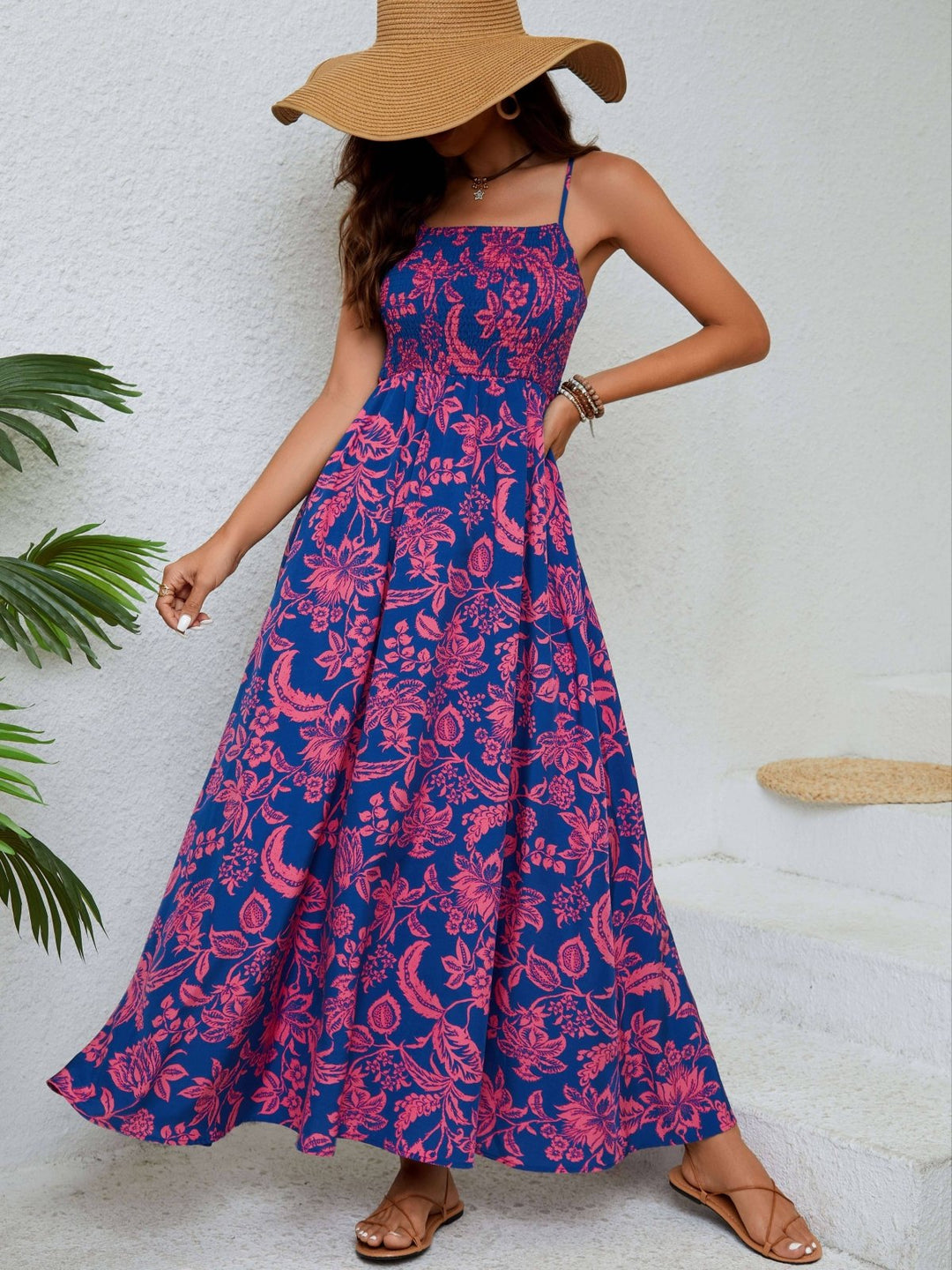Emma™ | Floral Print Gathered Cami Dress
