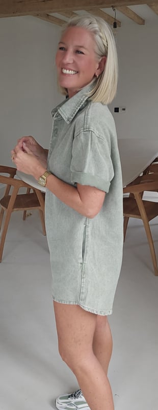 Mini Dreamer Denim Cuffed Romper