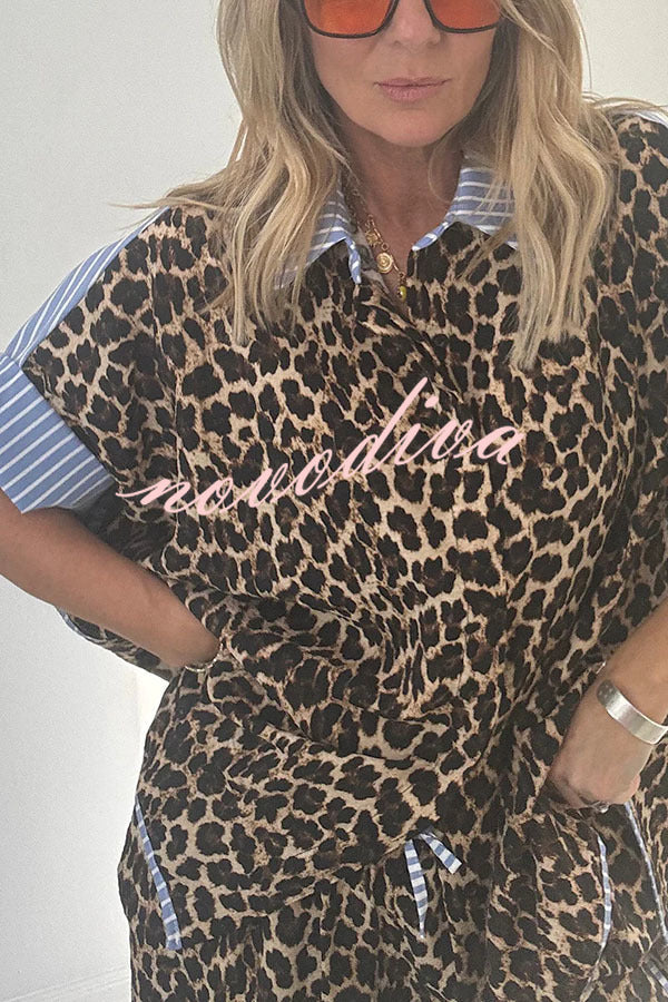 Comfortable Leopard Stripes Set