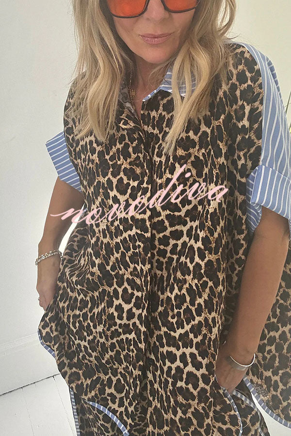 Comfortable Leopard Stripes Set