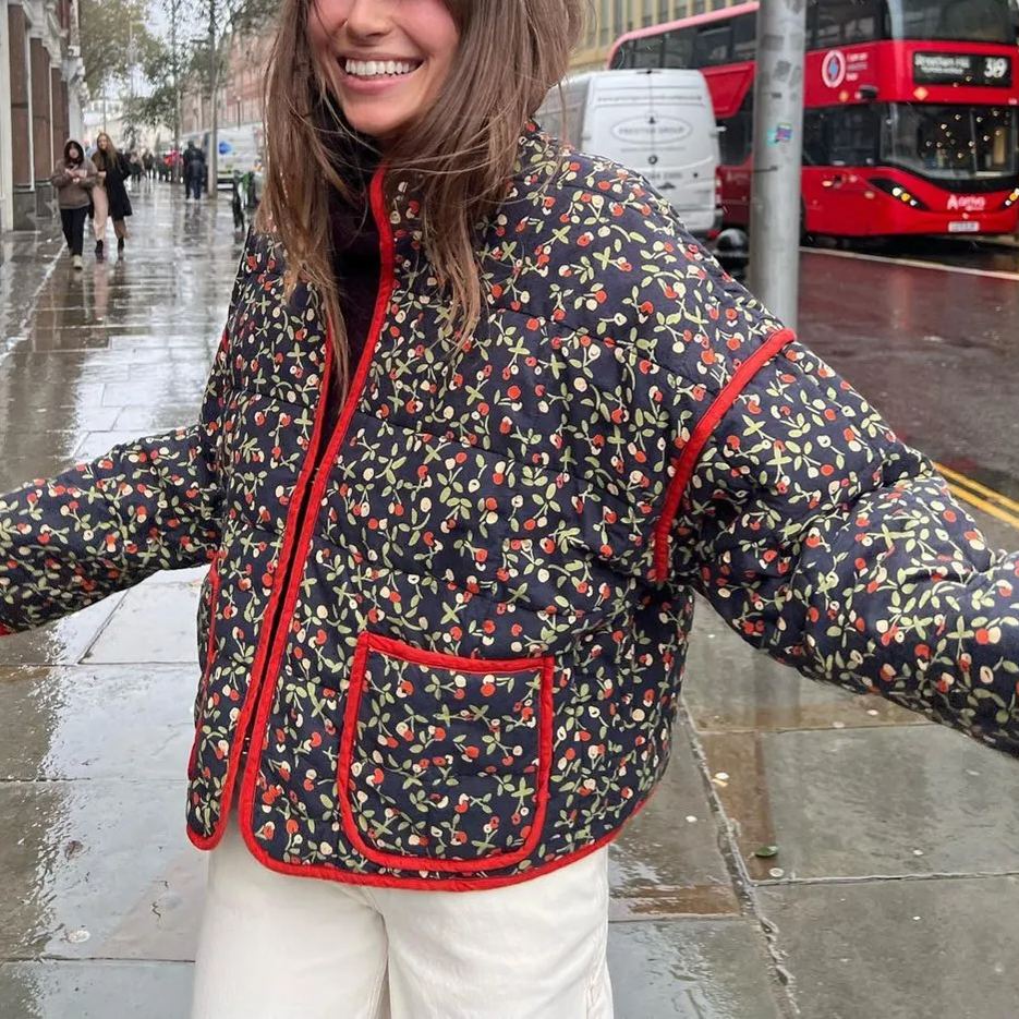 Cotton Floral Print Jacket