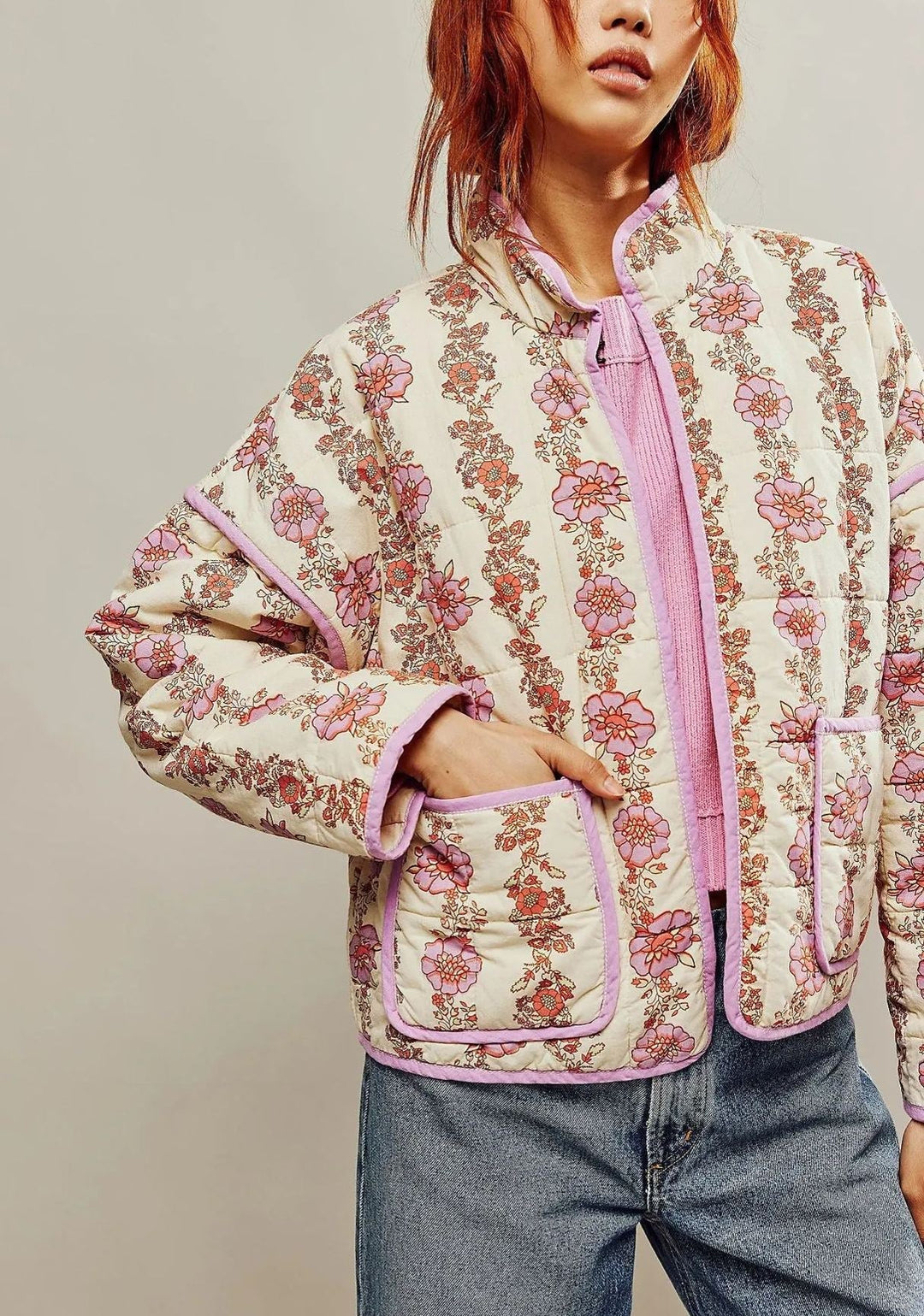 Cotton Floral Print Jacket