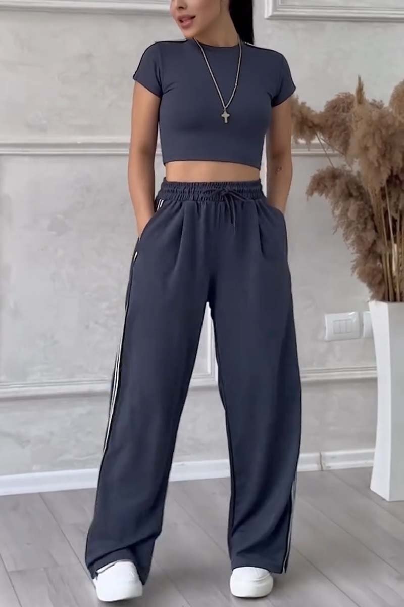Casual side webbing track suit