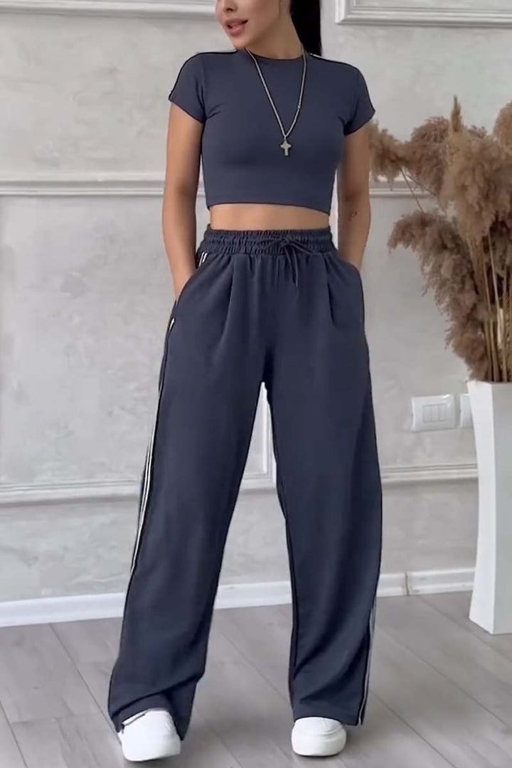Casual side webbing track suit