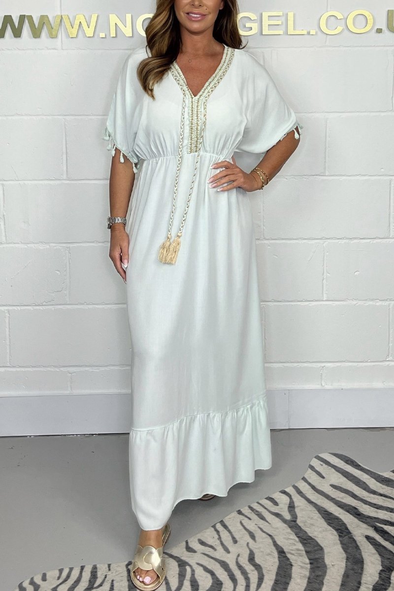 V-neck cotton dress