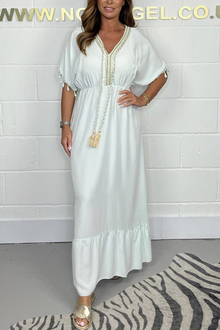 V-neck cotton dress