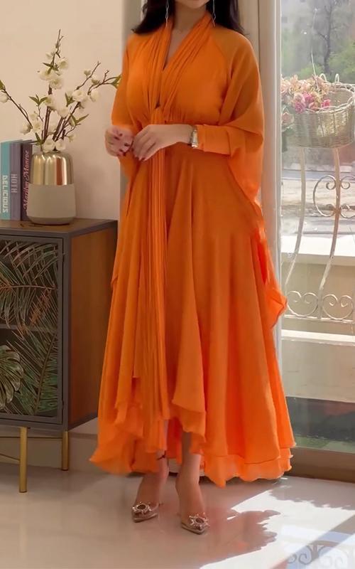 Casual V-neck Solid Color Dress