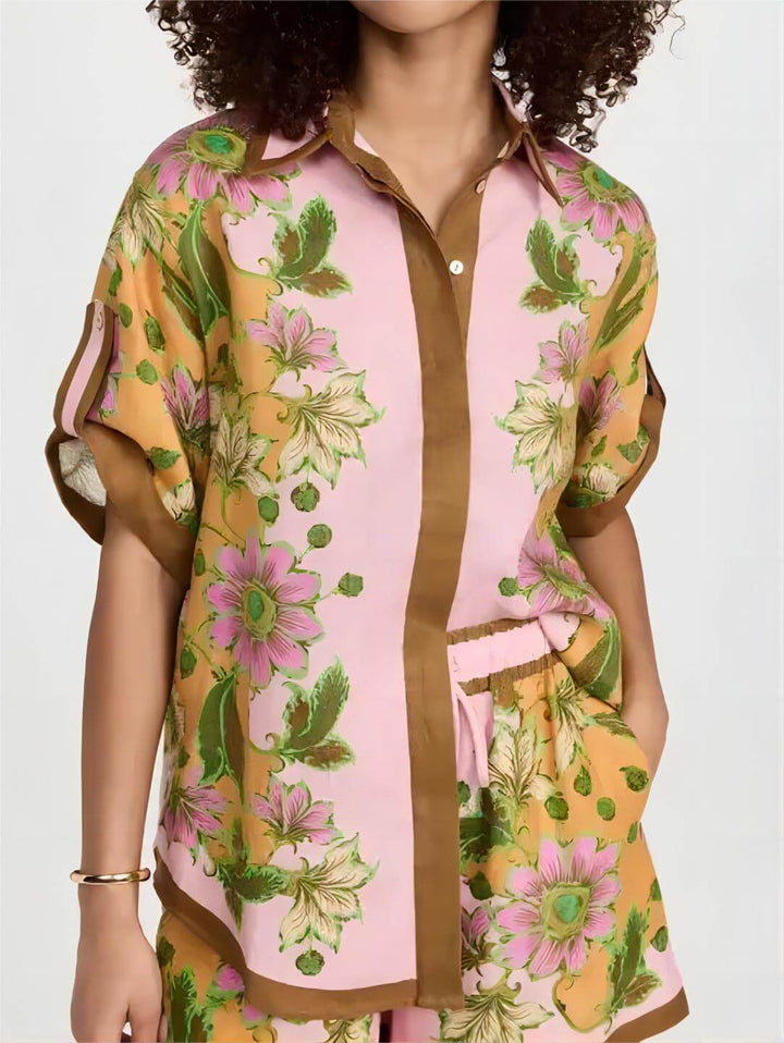 Retro Floral Loose Short Set
