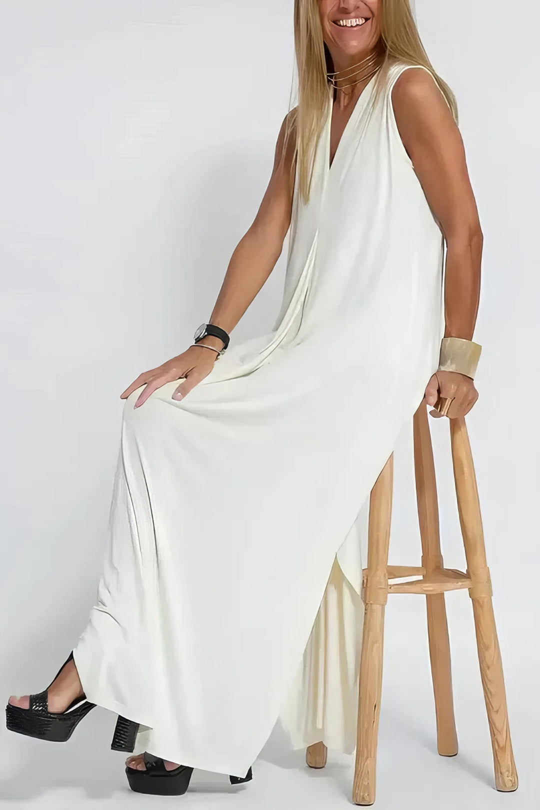 Lumina Elegant Long Dress with Matching Cardigan Included
