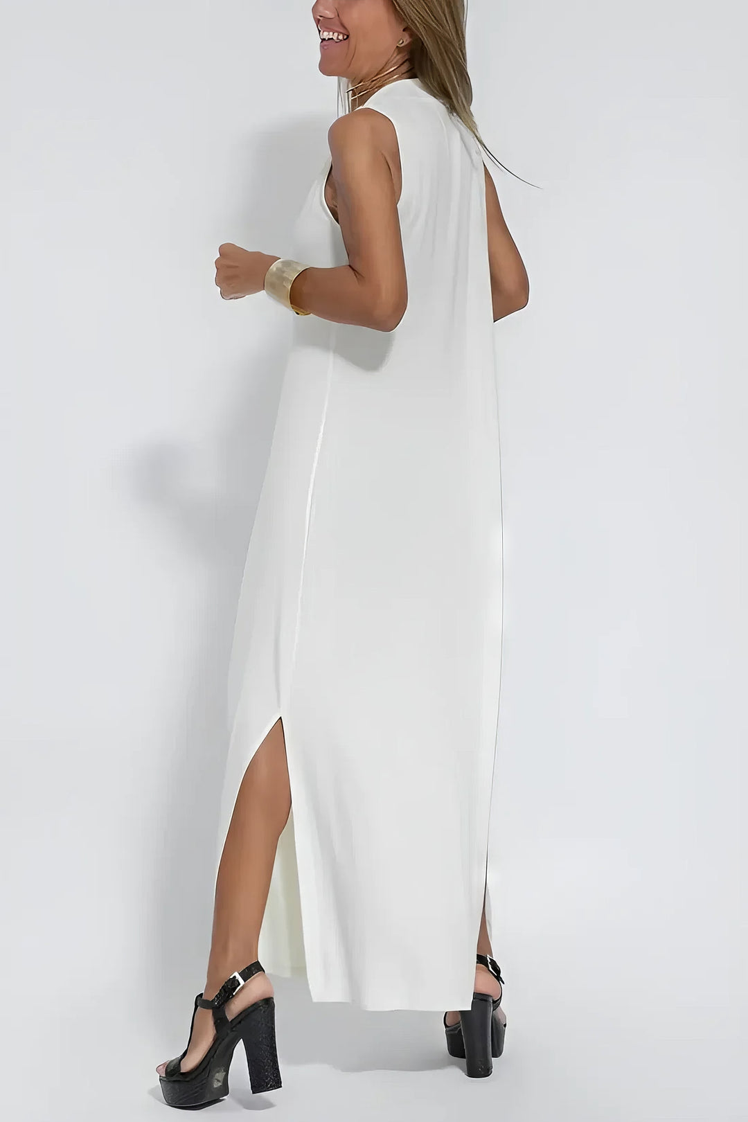 Lumina Elegant Long Dress with Matching Cardigan Included