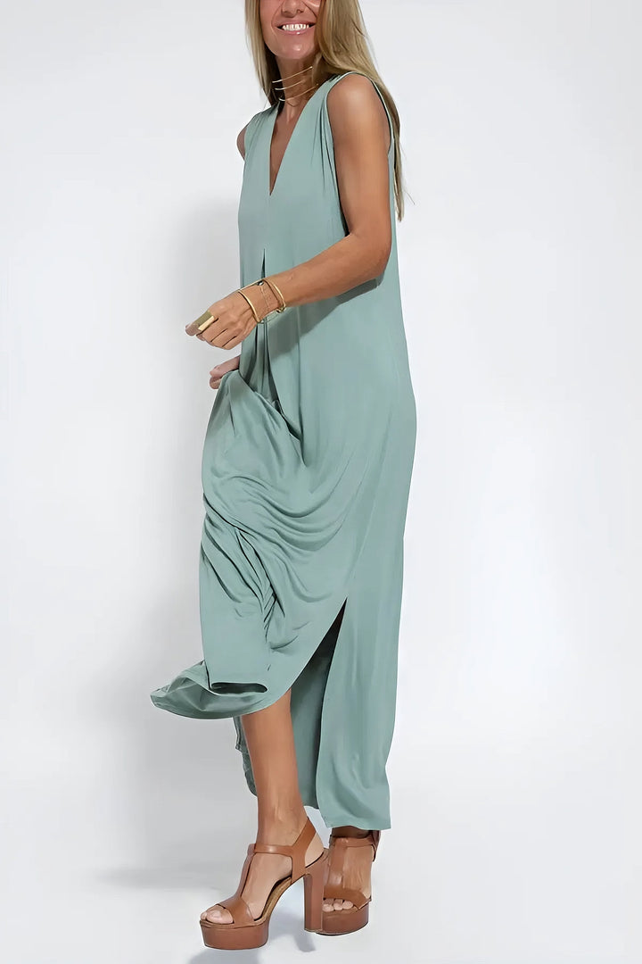 Lumina Elegant Long Dress with Matching Cardigan Included