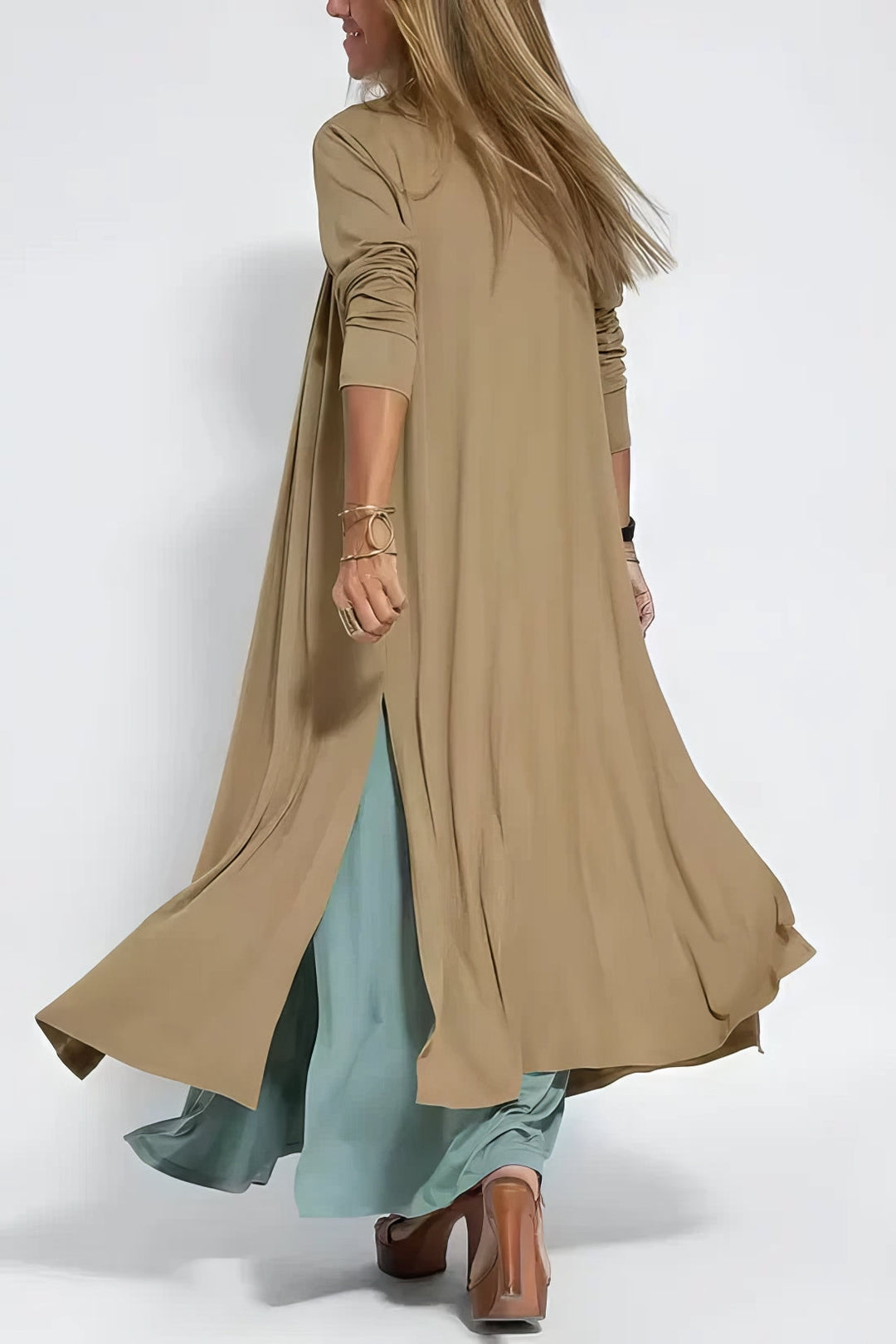 Lumina Elegant Long Dress with Matching Cardigan Included