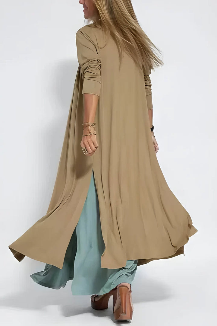 Lumina Elegant Long Dress with Matching Cardigan Included